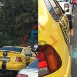 Ambulancia del IMSS y vehículo particular se impactan en calles del Centro Histórico.