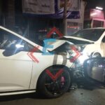 Cadetes de la Academia de la Policía derrapan su moto en bulevar Vicente Suárez; resultaron con heridas leves