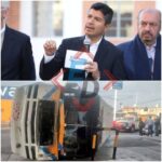 Patrulla de la SSC de Puebla choca contra un vehículo particular en la 9 Poniente y 5sur