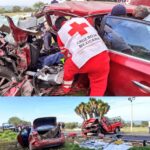 Abandonan tres cadáveres calcinados al interior de una camioneta en Tehuacán