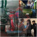 Motociclista se salva de morir prensado por unidad del transporte público y un vehículo en Tehuacán